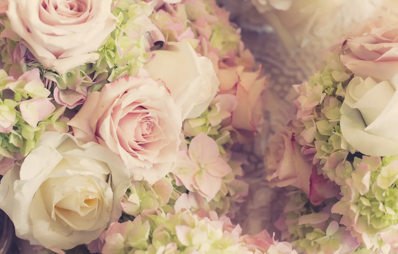 Photo wallpaper flowers, roses, bouquet, wedding, flowers, bouquet, roses, wedding