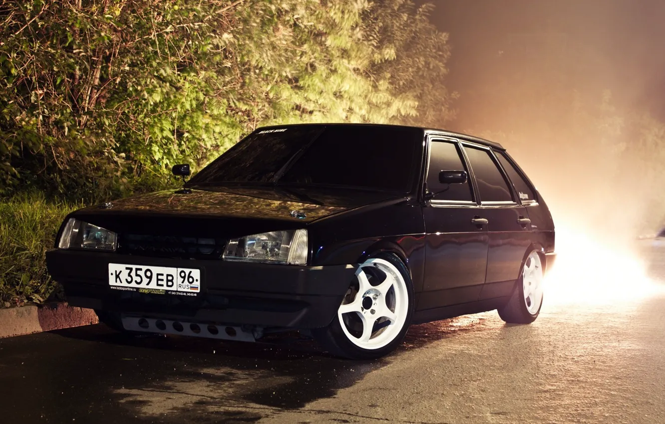 Photo wallpaper Tuning, Black, Car, Car, Lada, Black, Wallpapers, Lada