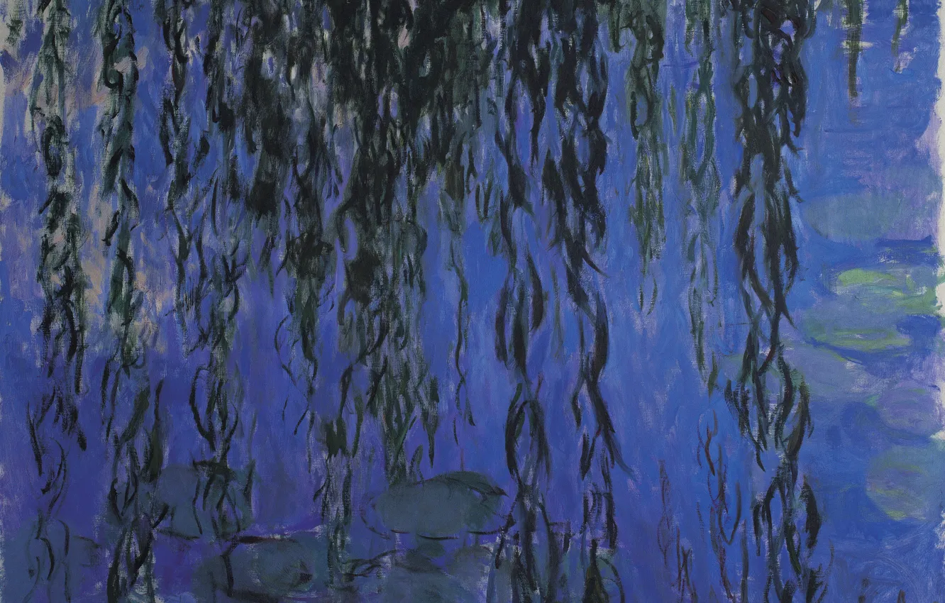 Photo wallpaper Claude Monet, Water-Lilies, and Weeping Willow Branches