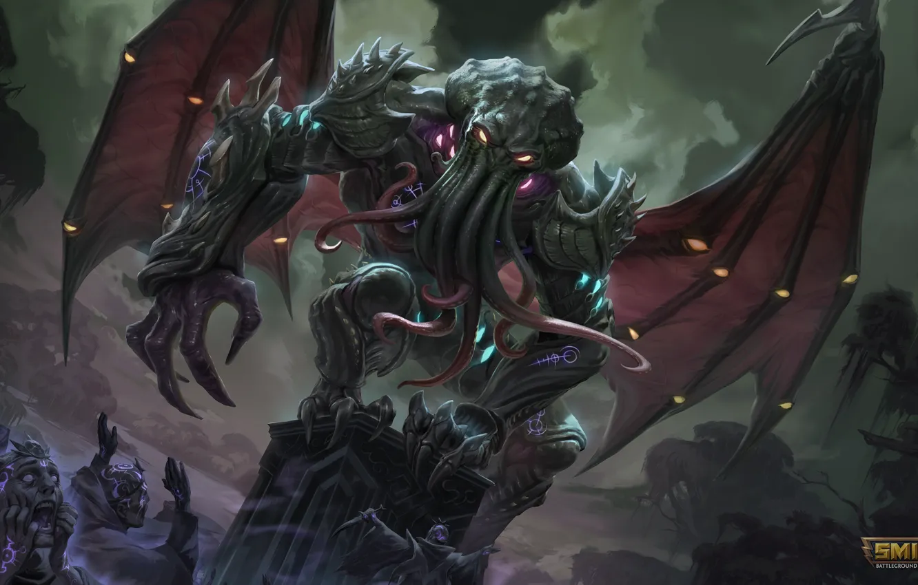 Photo wallpaper monster, being, Cthulhu, Smite