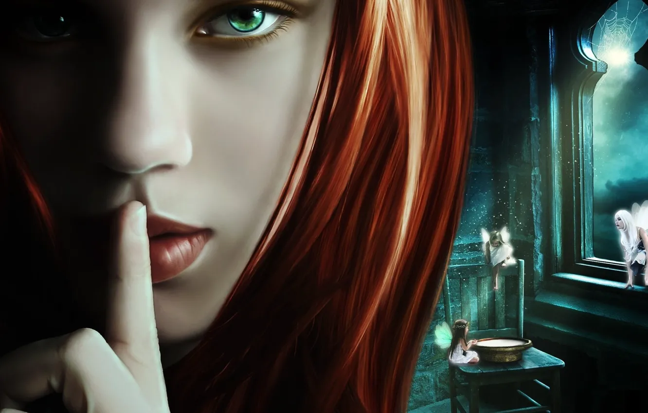 Photo wallpaper face, rendering, Gothic, lips, fairies, lips, face, rendering
