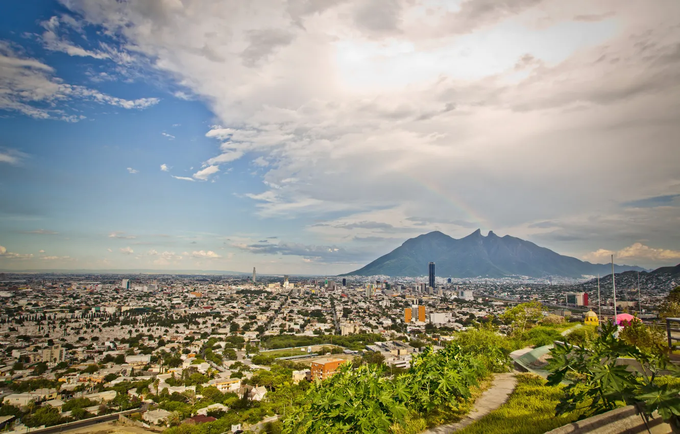 Photo wallpaper mountain, Mexico, panorama, Monterrey, Nuevo Leon