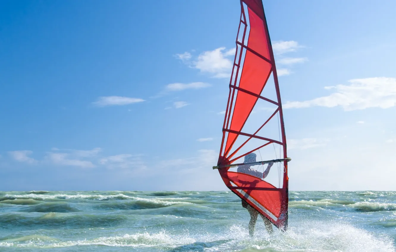 Photo wallpaper water, equipment, windsurfing, water sport