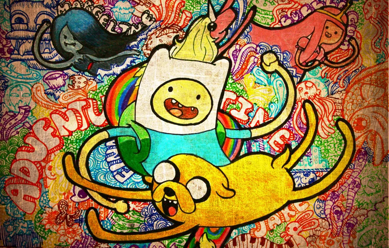 Photo wallpaper Jake, Adventure Time, Fin, Adventure Time