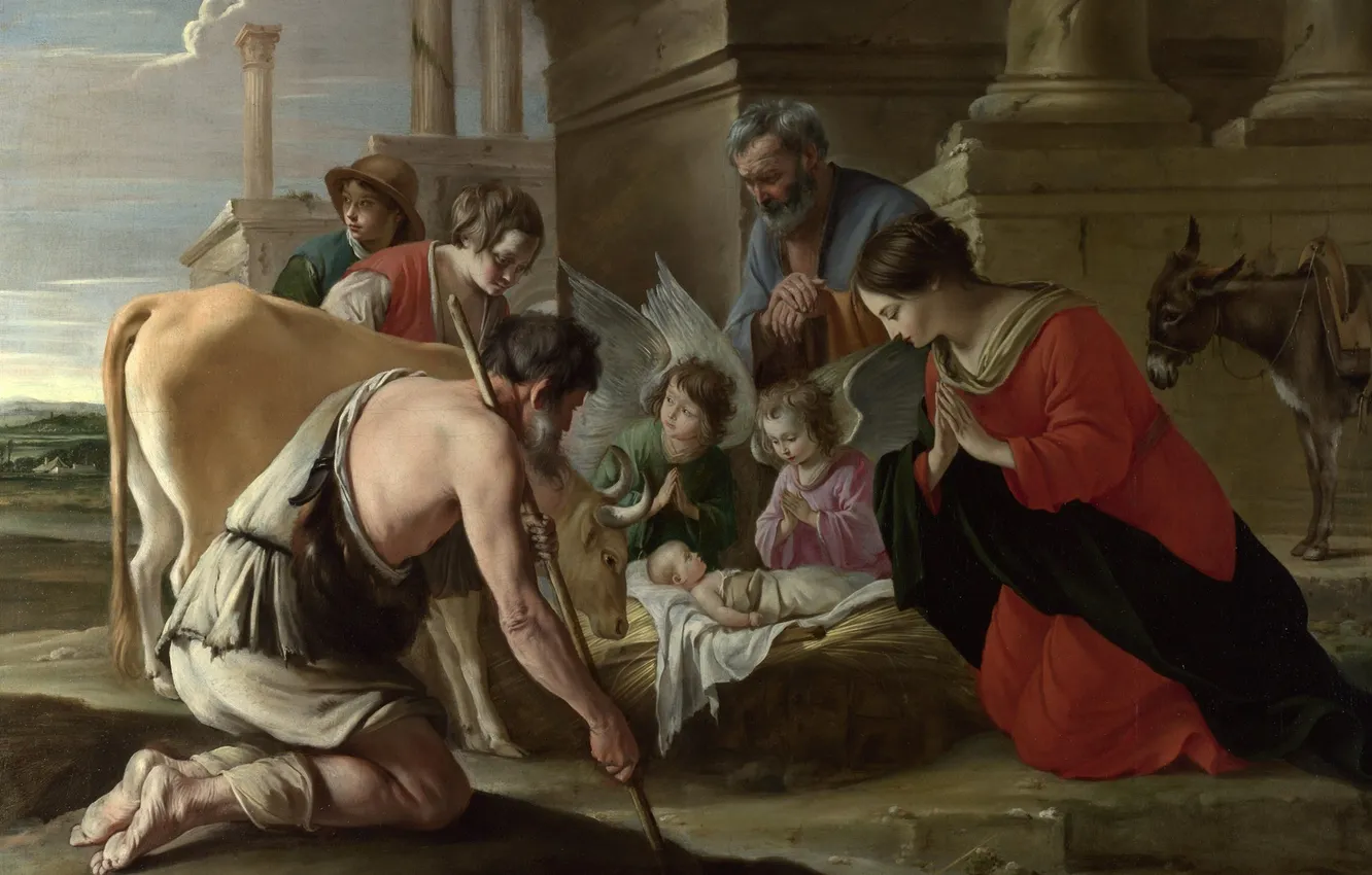 Photo wallpaper picture, Brothers Lenno, The Adoration of the Shepherds