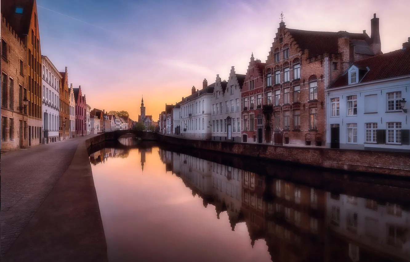 Photo wallpaper channel, Belgium, Bruges