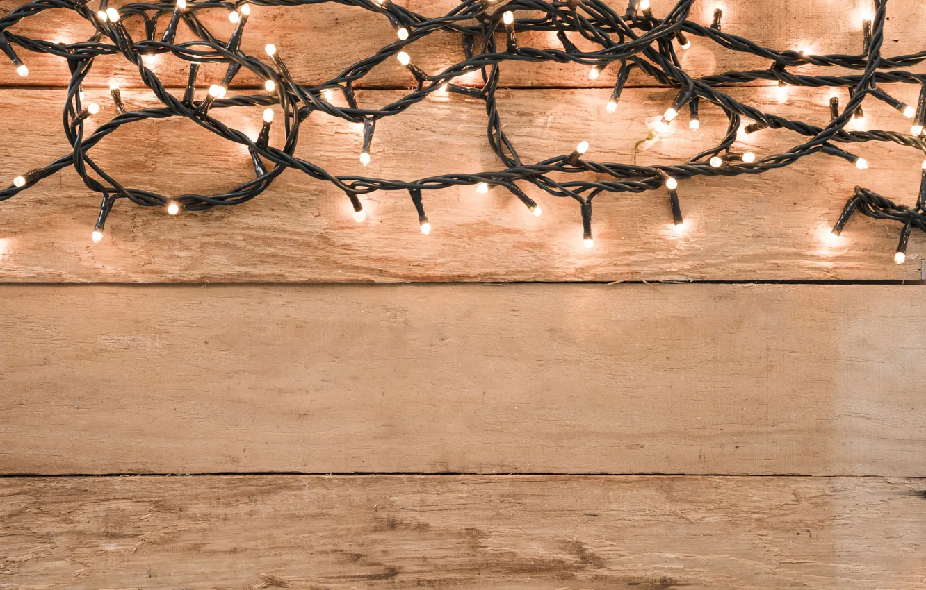 Photo wallpaper background, tree, New Year, Christmas, garland, Christmas, wood, background
