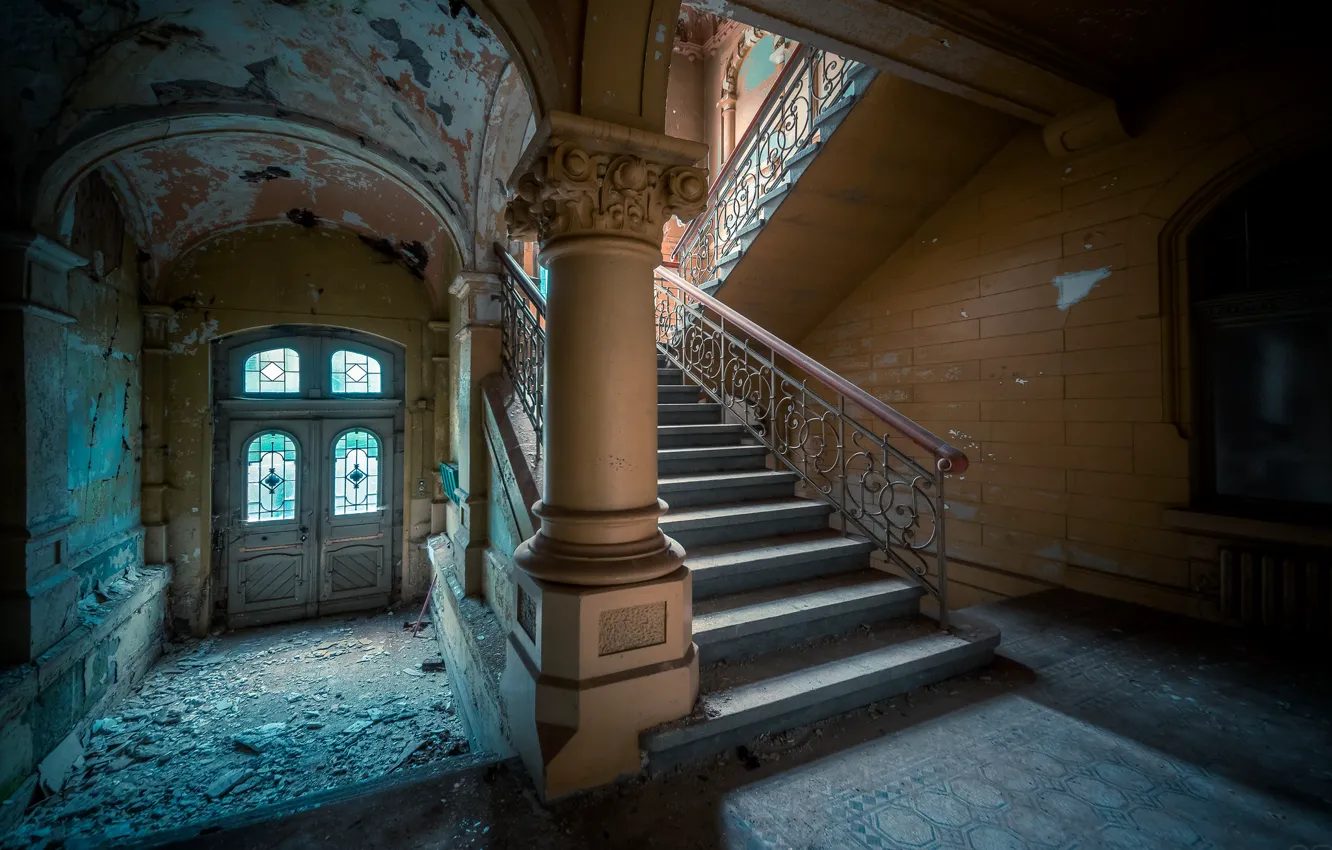 Photo wallpaper background, wall, ladder