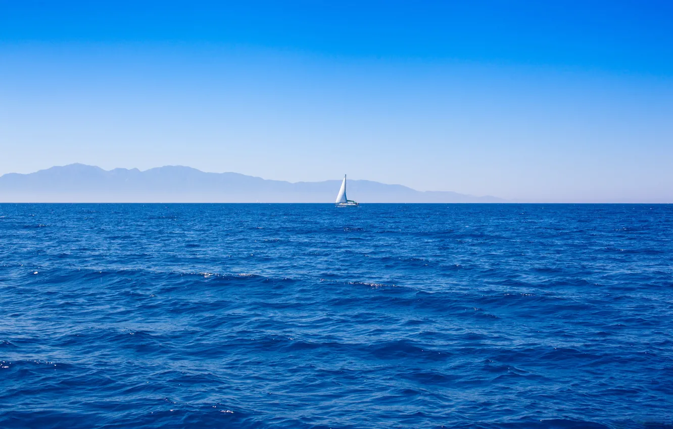 Photo wallpaper sea, landscape, boat