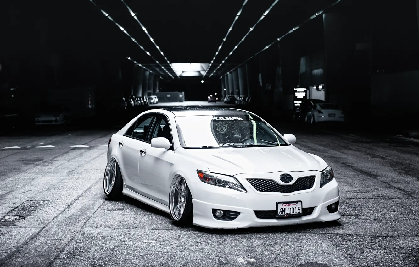 Photo wallpaper tuning, white, white, toyota, Toyota, camry, Camry, stance