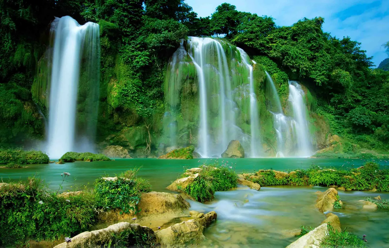 Photo wallpaper river, waterfall, Vietnam, Ban Gioc Falls, Datang