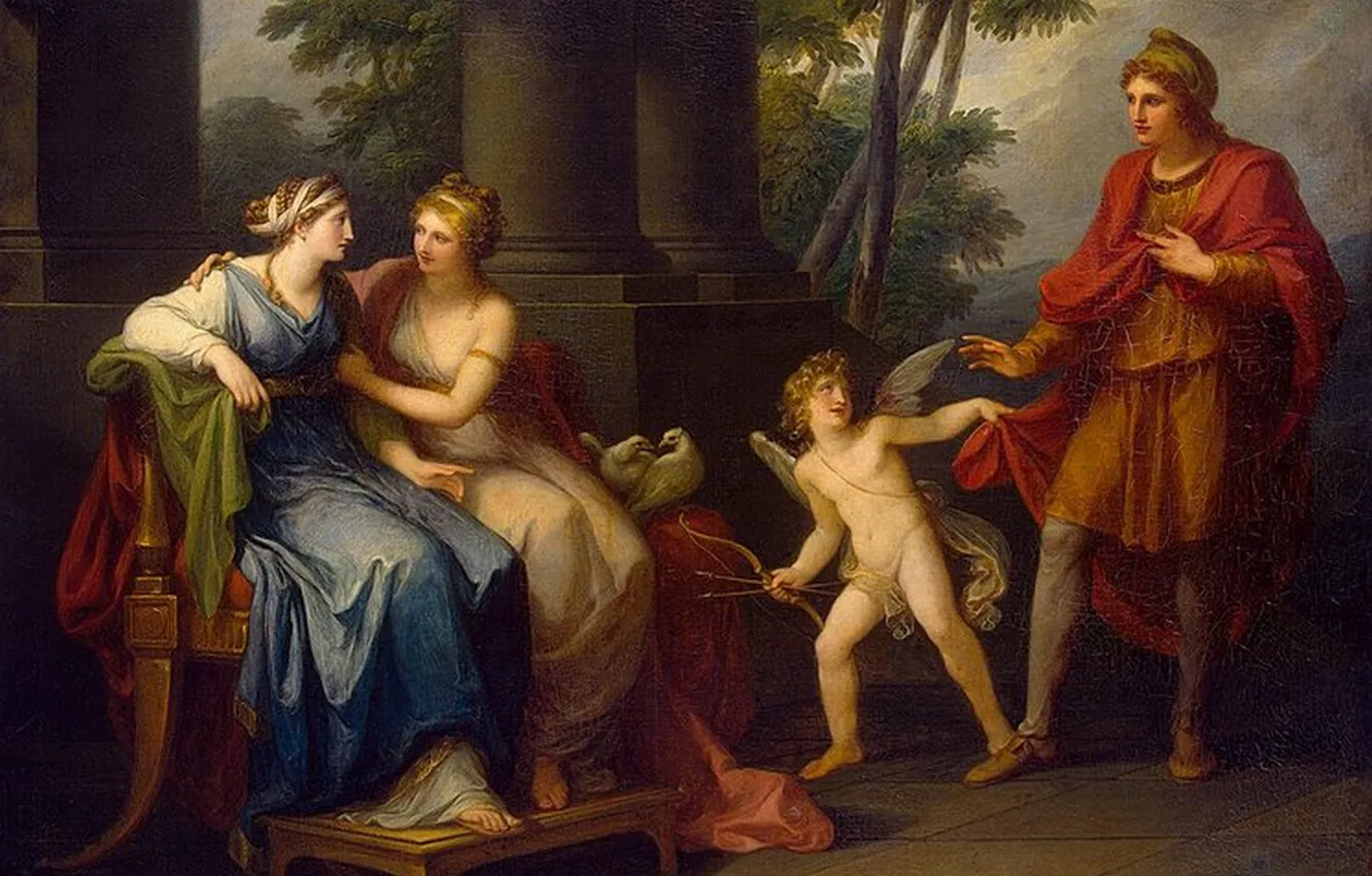 Photo wallpaper 1790, Venus persuading Helen to love Paris, Classicism, Angelica Kaufman