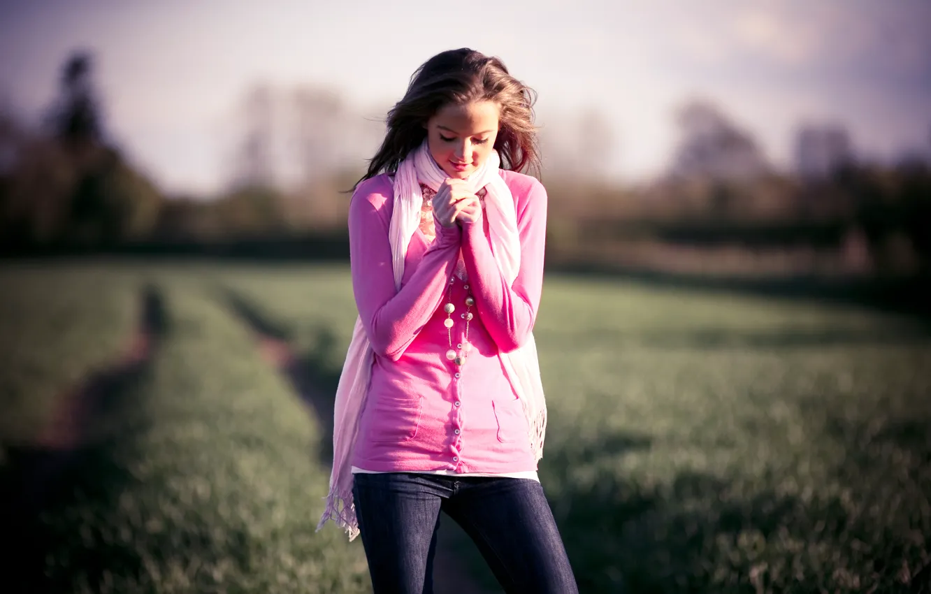 Photo wallpaper look, girl, nature