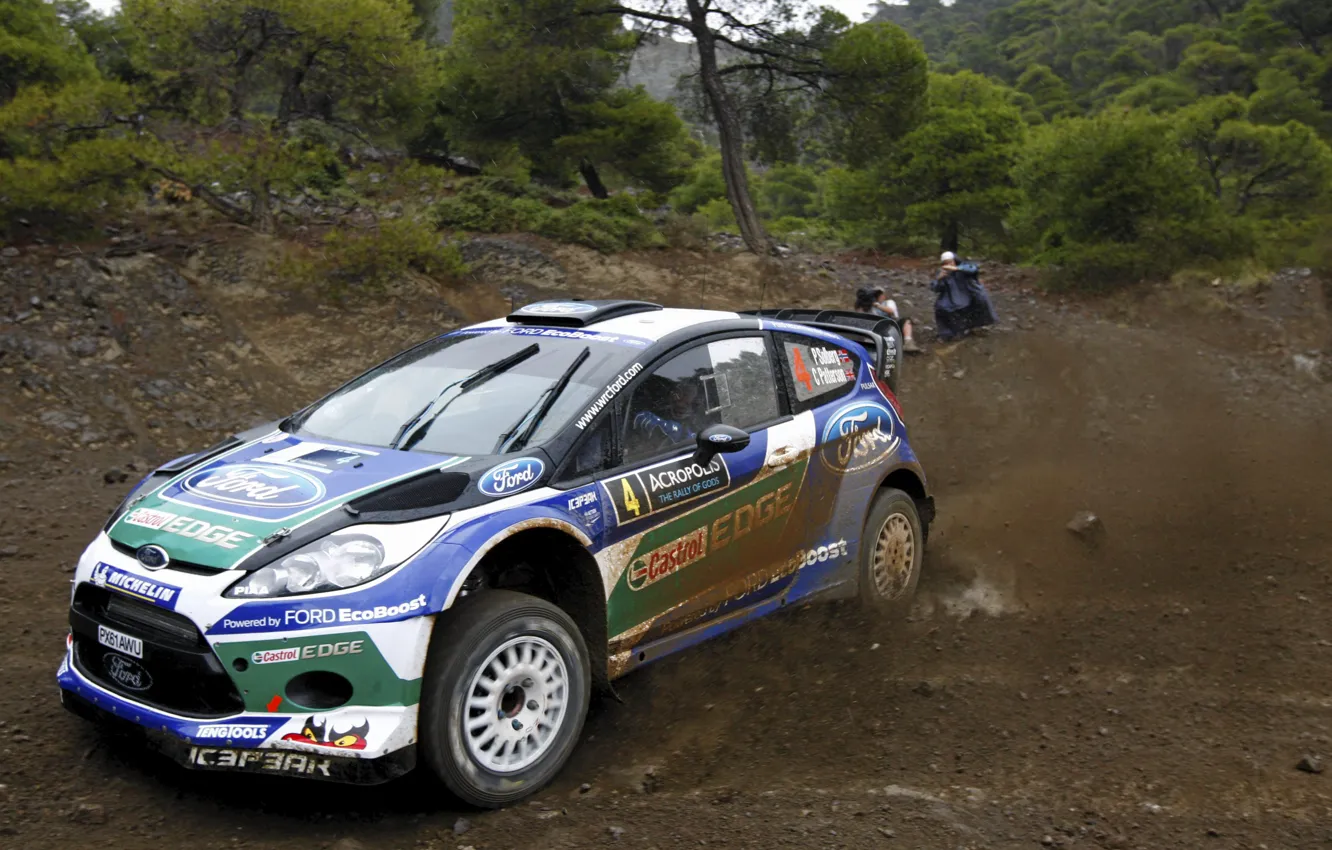 Photo wallpaper Ford, dirt, 2012, WRC, Rally, Fiesta, P. Solberg