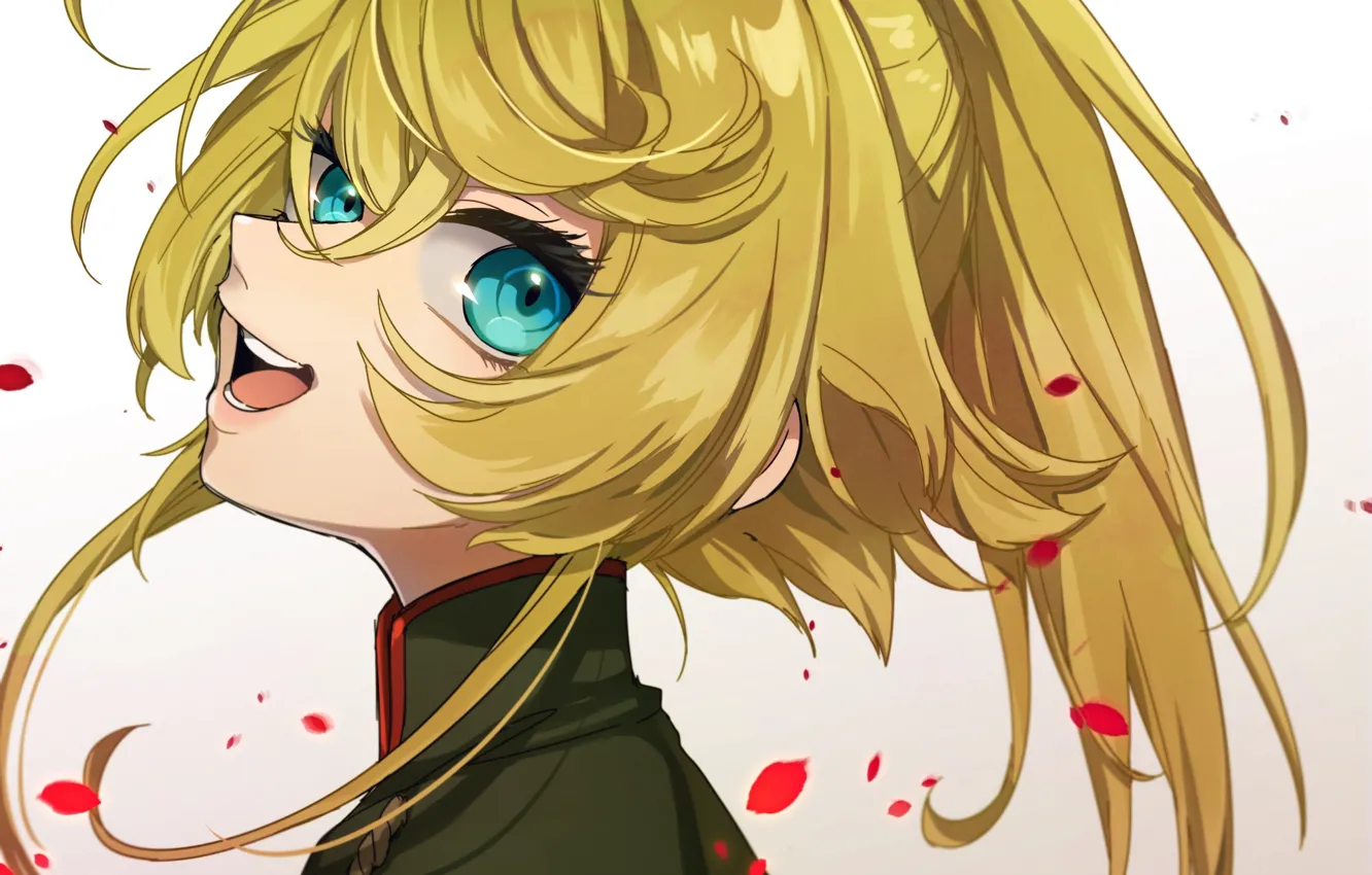 Photo wallpaper girl, gun, flower, soldier, military, weapon, war, anime