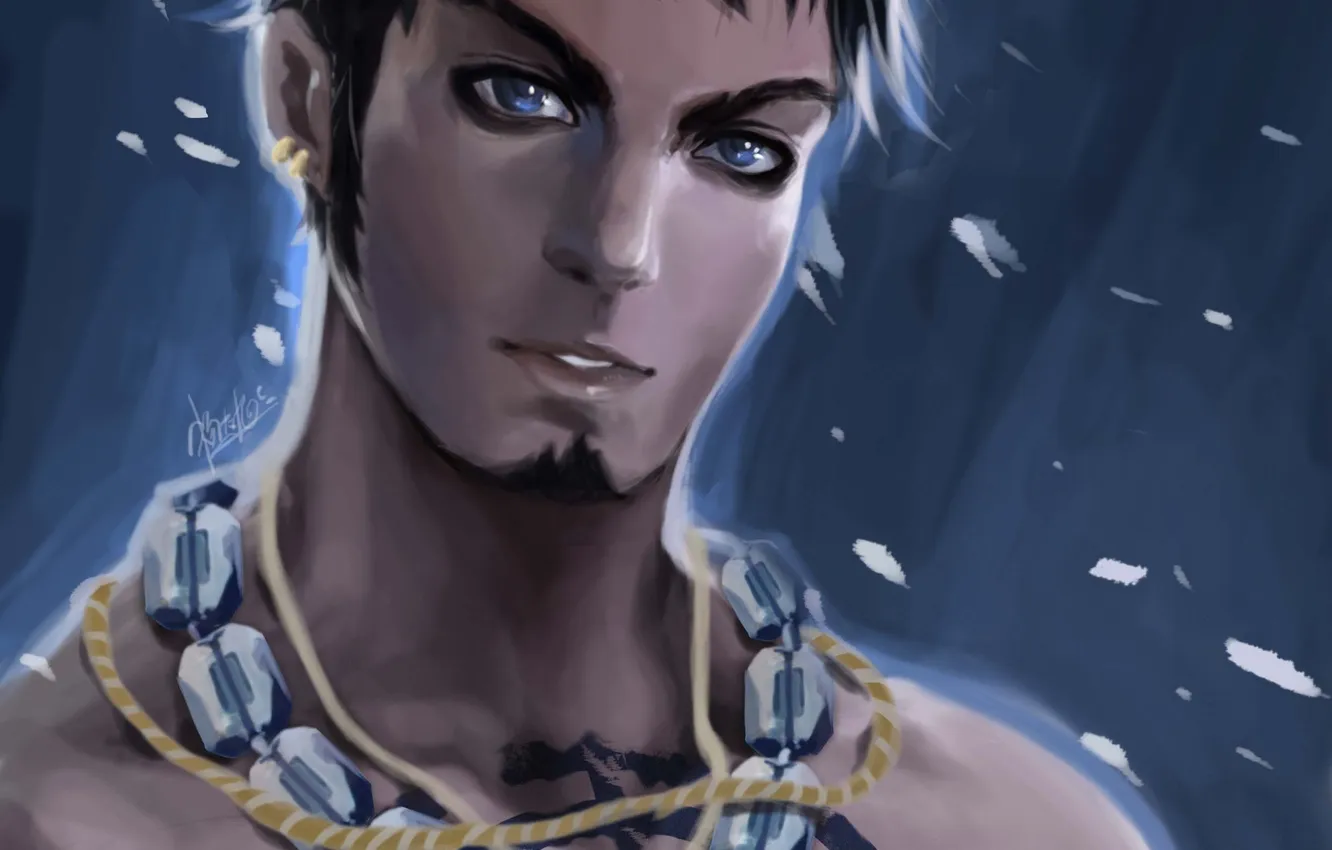 Photo wallpaper art, beads, guy, One Piece, Trafalgar Law
