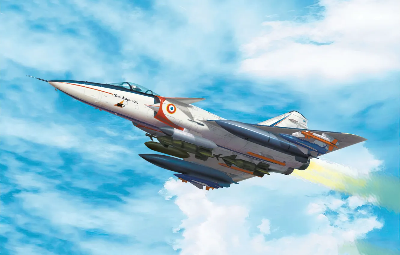 Photo wallpaper art, airplane, aviation, jet, Mirage 4000
