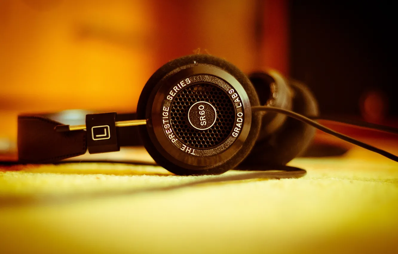 Photo wallpaper macro, headphones, Studio