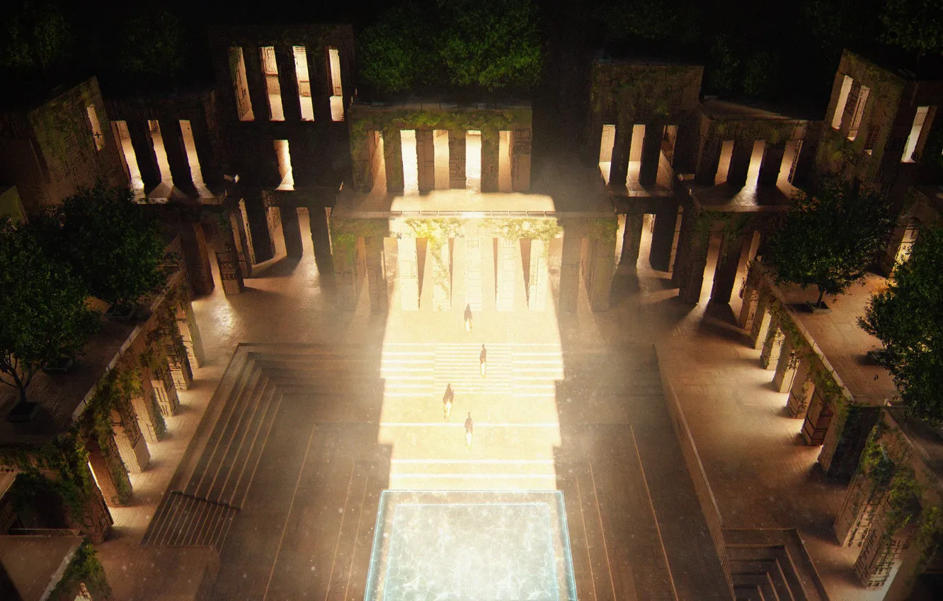 Photo wallpaper sunlight, Saudi Arabia, columns, neom, architecture workshop, utamo