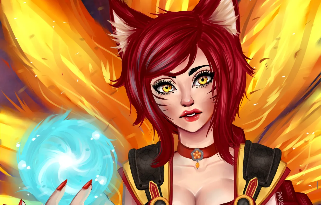 Photo wallpaper magic, firefox, League of Legends, Ahri, AHRI