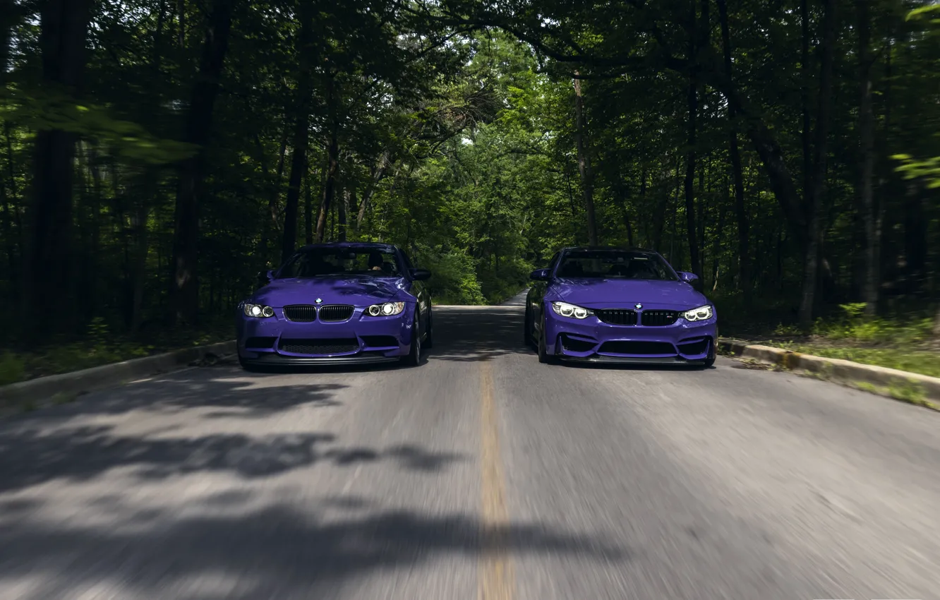 Photo wallpaper BMW, Purple, E92, Pair, F84