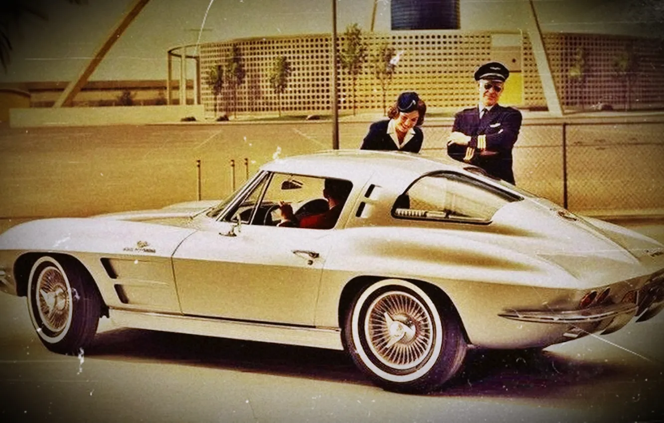 Photo wallpaper classic car, 1963, Chevrolet Corvette Split Window
