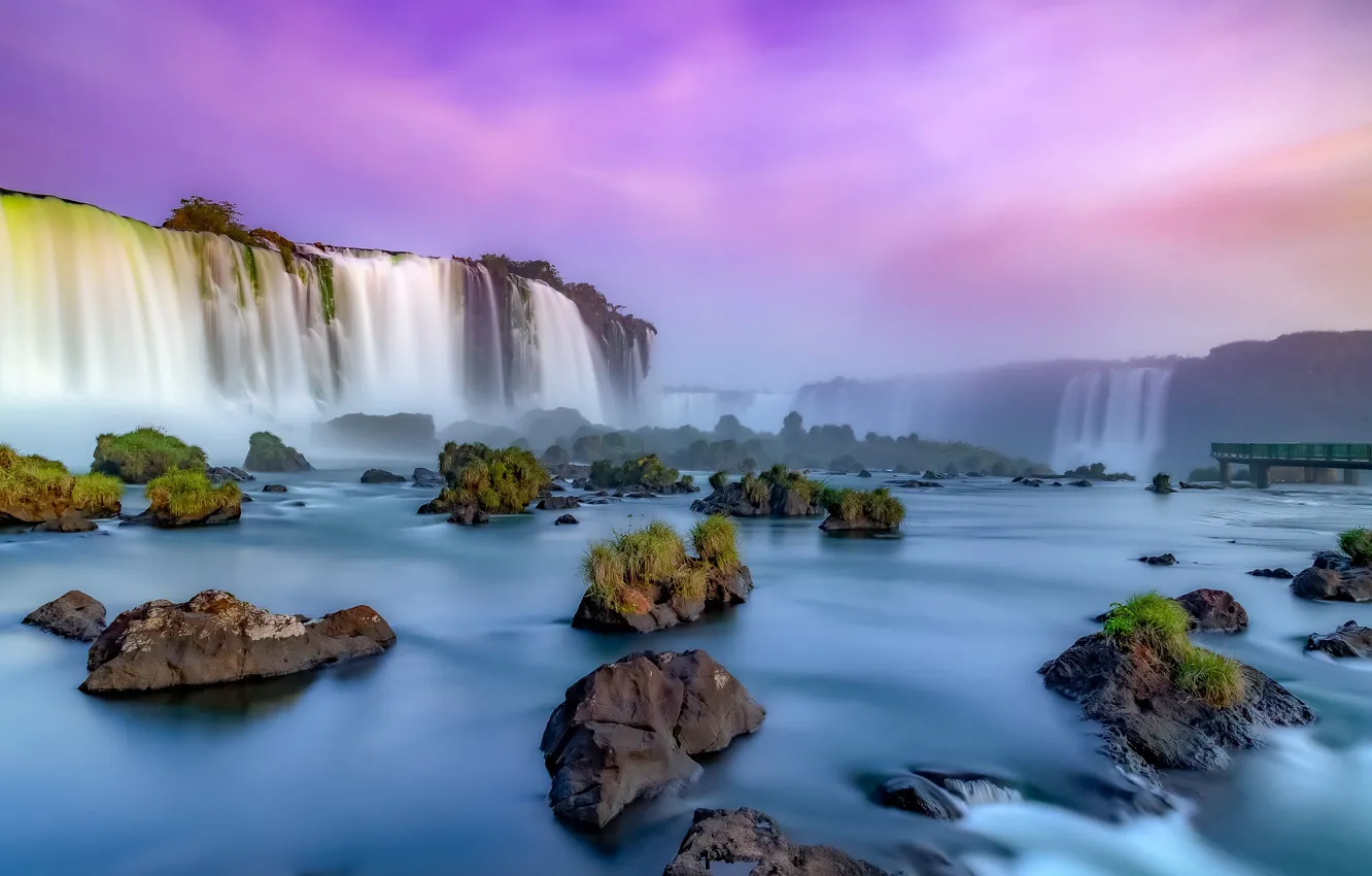 Wallpaper River Waterfalls Brazil Iguazu Falls Brazil Bumps