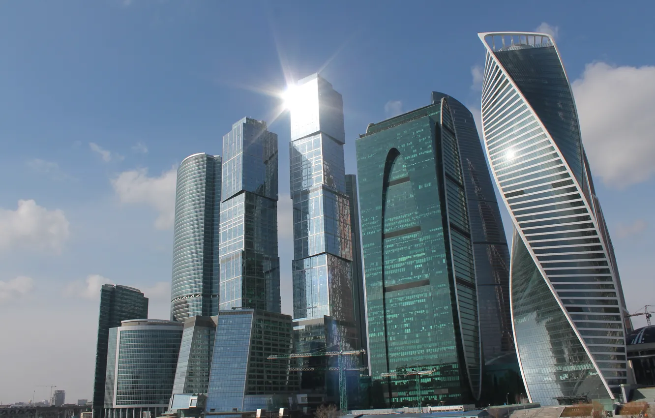 Photo wallpaper the city, Moscow, capital, Moscow-City, March, 2017