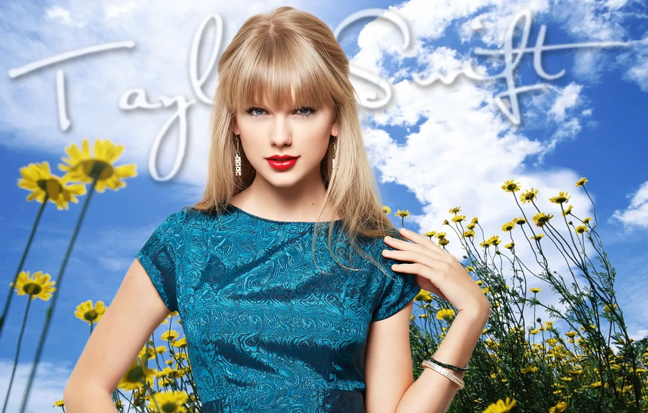Photo wallpaper look, flowers, music, collage, model, blonde, singer, Taylor Swift