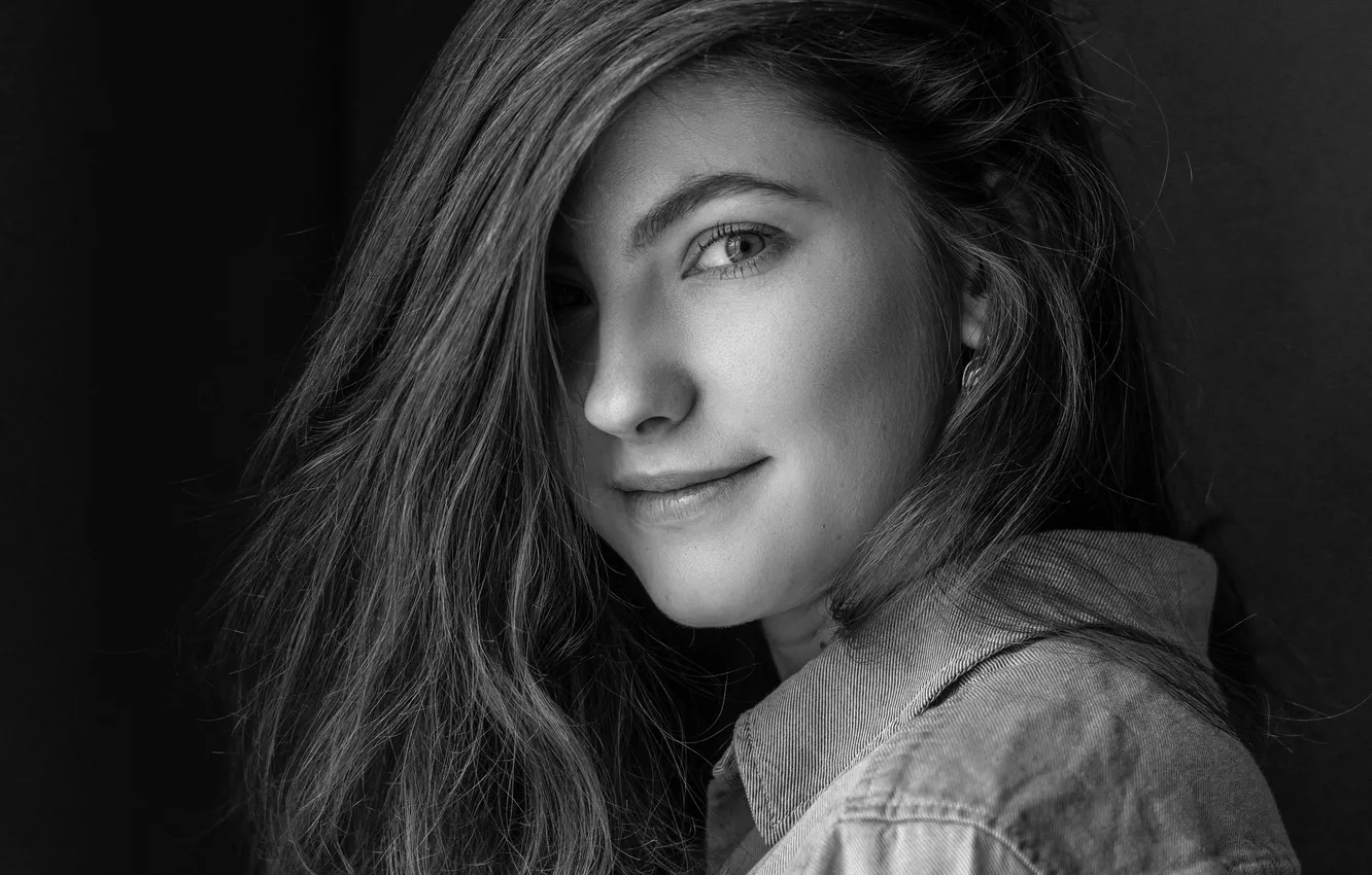Photo wallpaper portrait, black and white, Valeria, Vadim Mironov