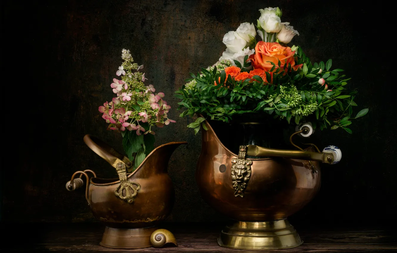Photo wallpaper flowers, bouquet, vase, still life, flowers, still life, bouquet, Vases