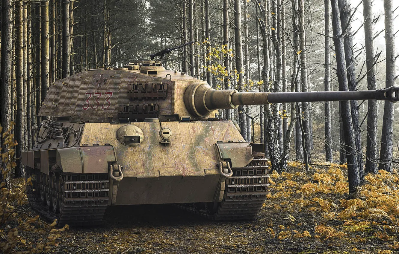Photo wallpaper King tiger, Panzerkampfwagen VI Ausf. B, Tiger II, German heavy tank, Antonis (rOEN911) Karidis, Nazi …