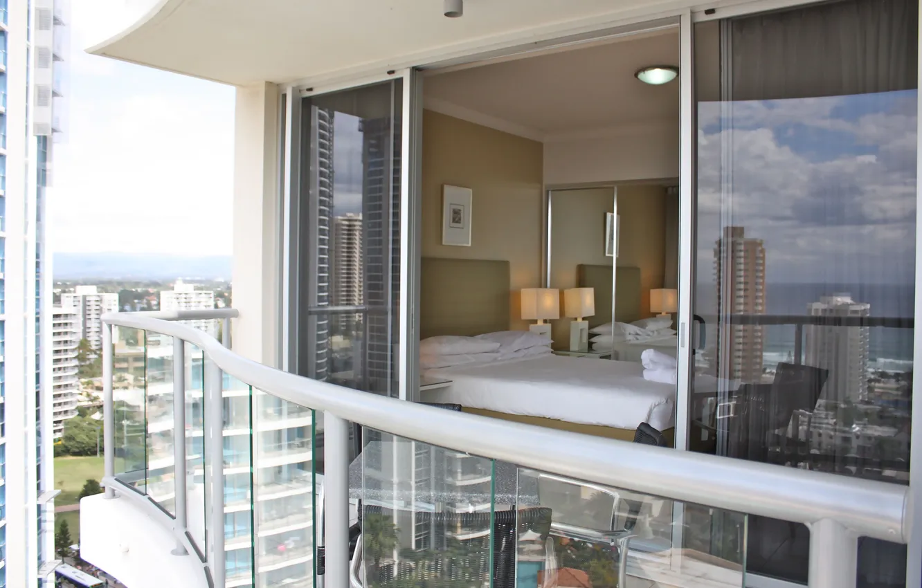 Photo wallpaper design, the city, style, interior, bedroom, apartments, apartment features, Queen Bedrooms