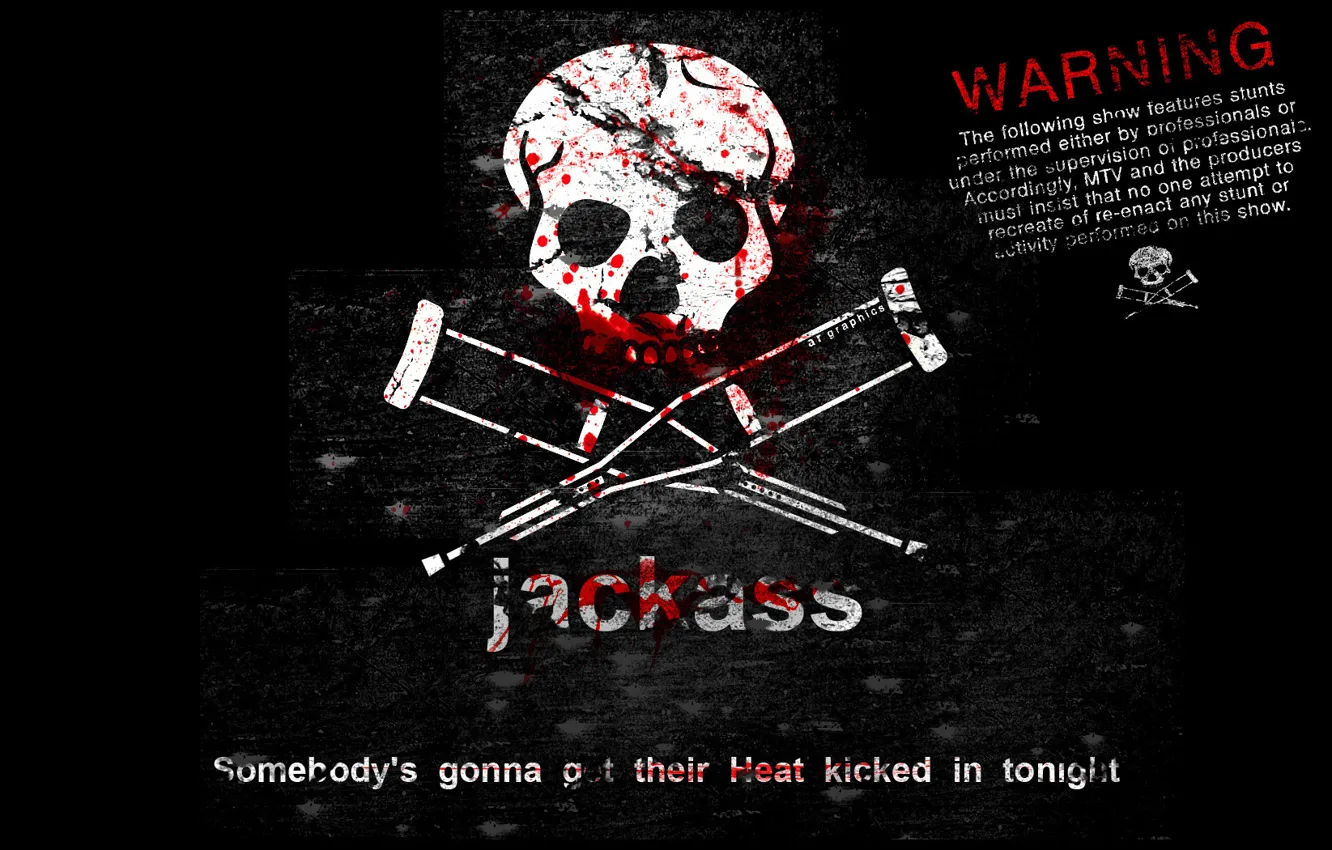 Photo wallpaper blood, skull, the phrase, crutches, cranks