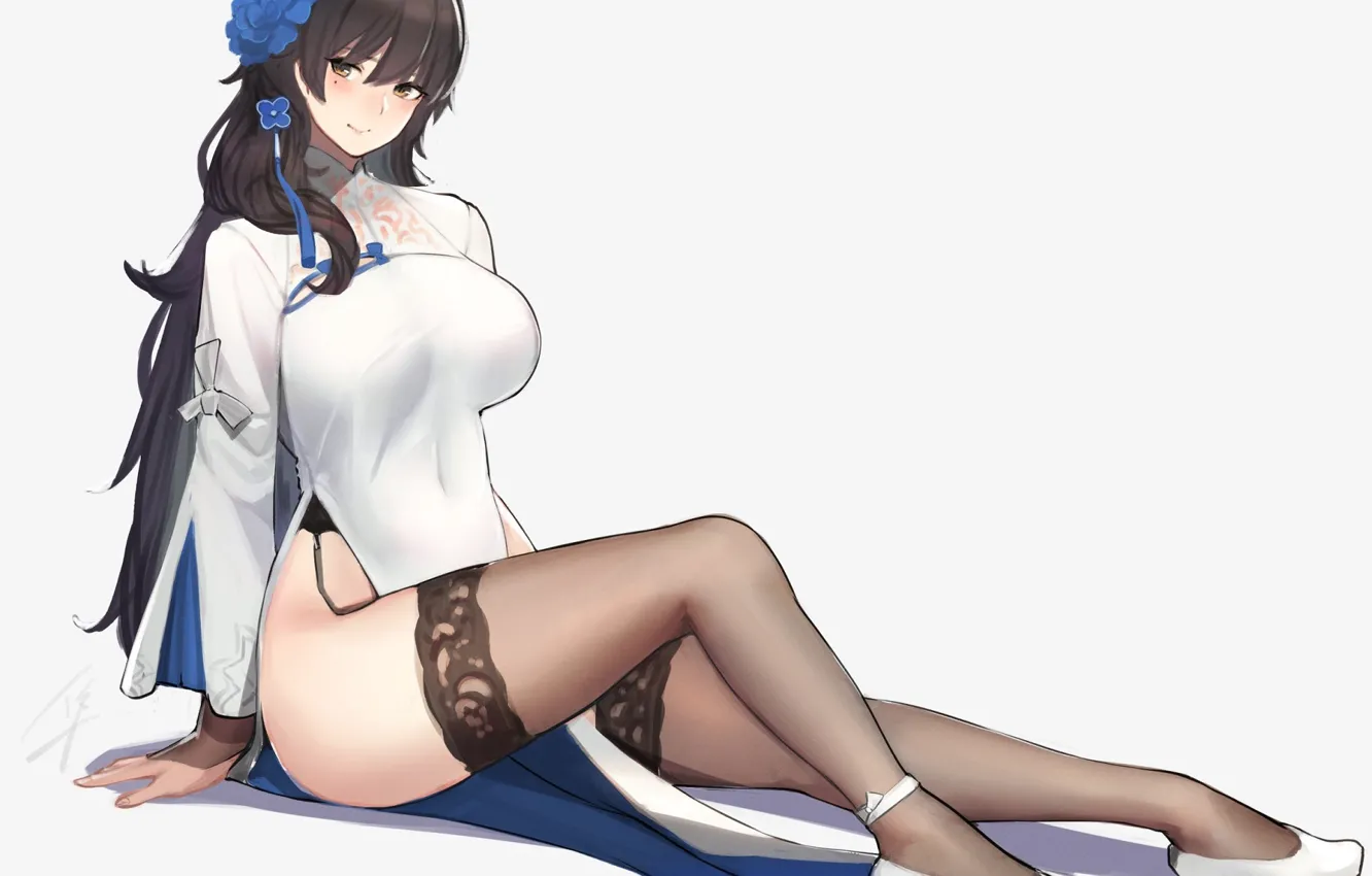 Photo wallpaper girl, background, sitting, Girls Frontline