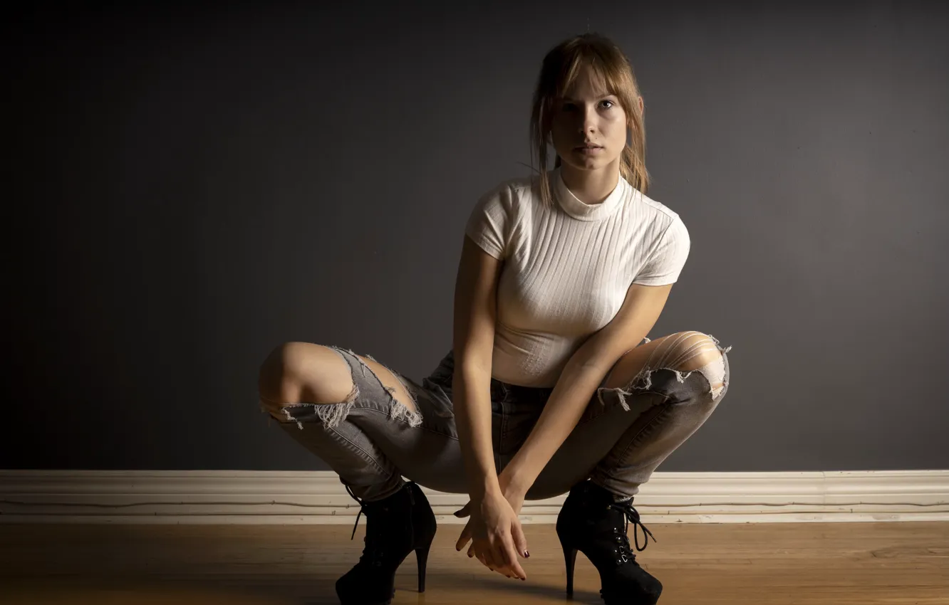 Photo wallpaper girl, pose, background