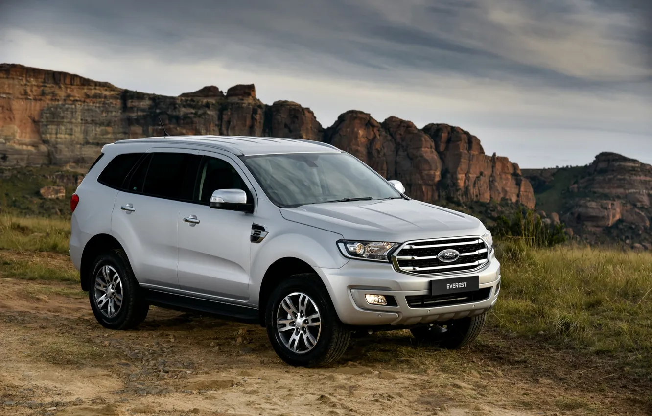 Photo wallpaper Ford, SUV, Everest, 4WD, XLT, 2019, gray-silver