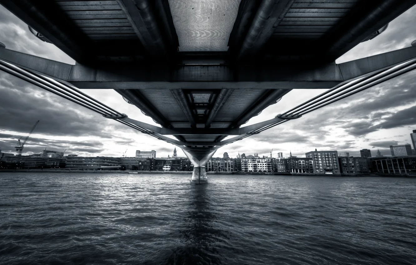 Photo wallpaper England, London, river, London, England, Thames, Millennium Bridge
