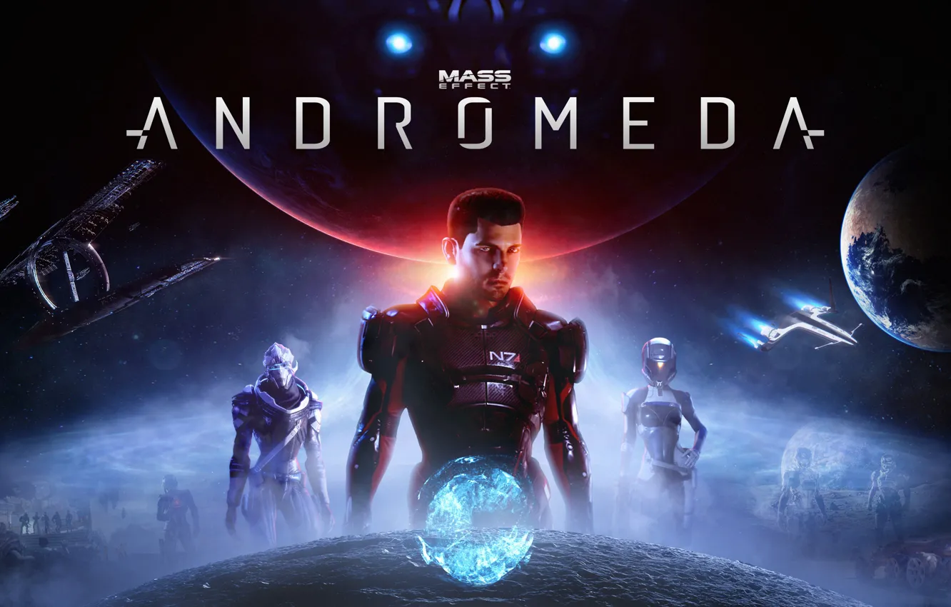 Photo wallpaper Turian, Mass Effect: Andromeda, Cora Harper, Scott Ryder, Vetra
