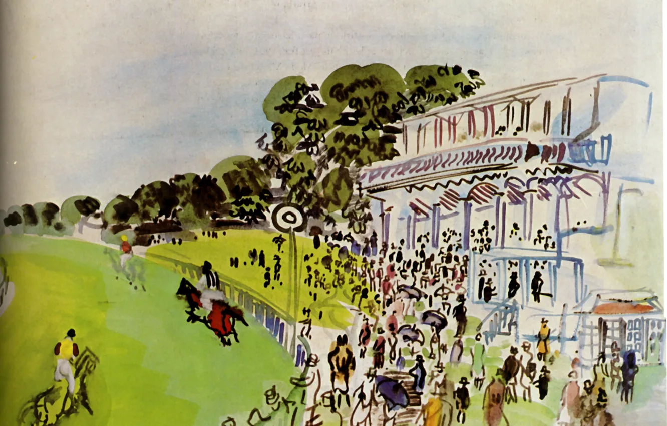 Photo wallpaper New York, 1930, Raoul Dufy, Collection Abraham L. Bienstock, Races With Goodwwood, Watercolor and gouache, …