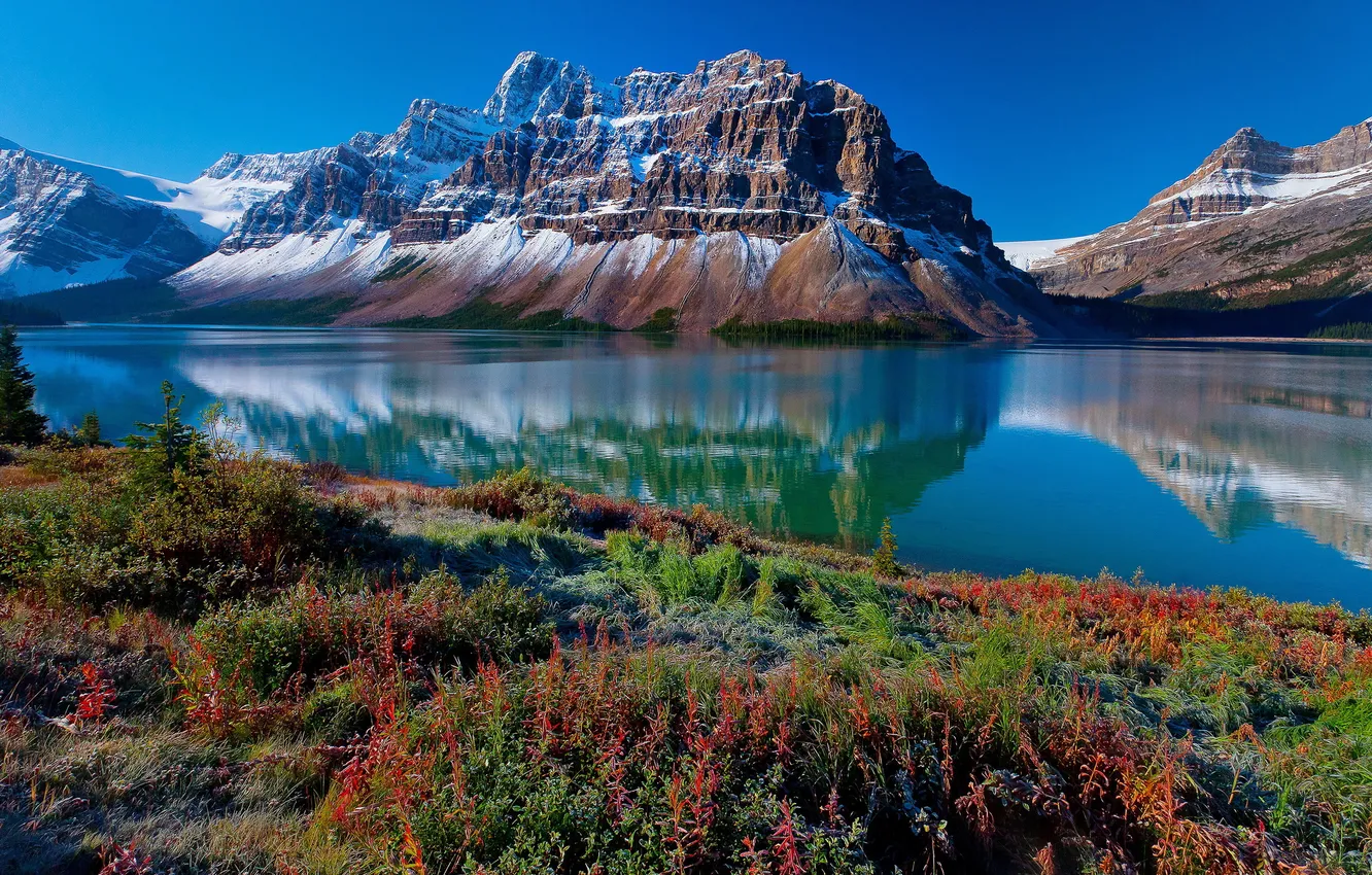 Photo wallpaper mountains, rock, lake, mountain, Canada, Canada, nature.