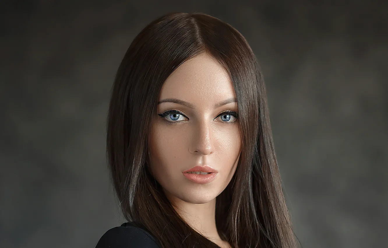 Photo wallpaper eyes, look, girl, face, photo, model, portrait, makeup