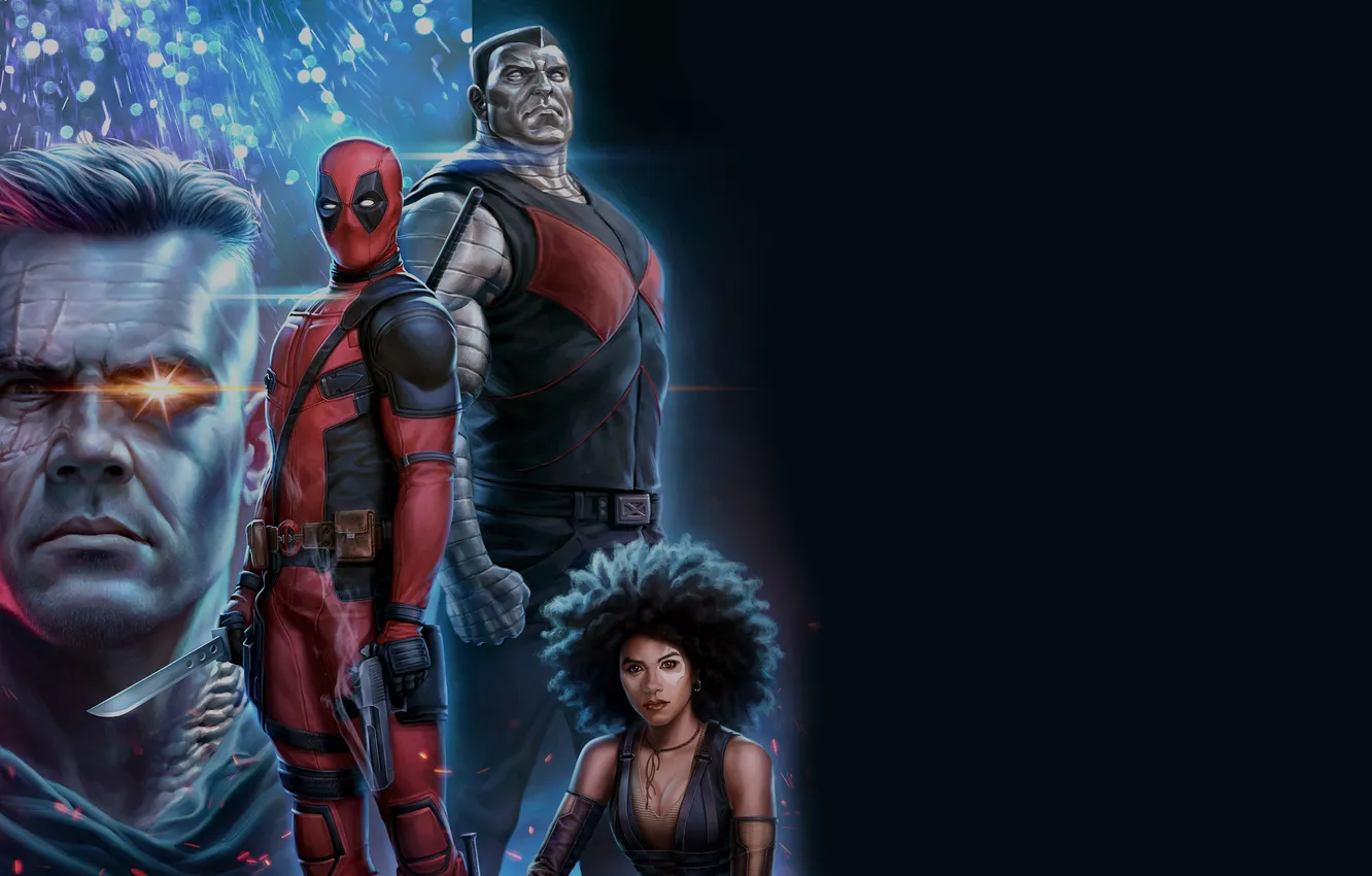 Photo wallpaper fiction, figure, art, Ryan Reynolds, Ryan Reynolds, black background, Deadpool, comic