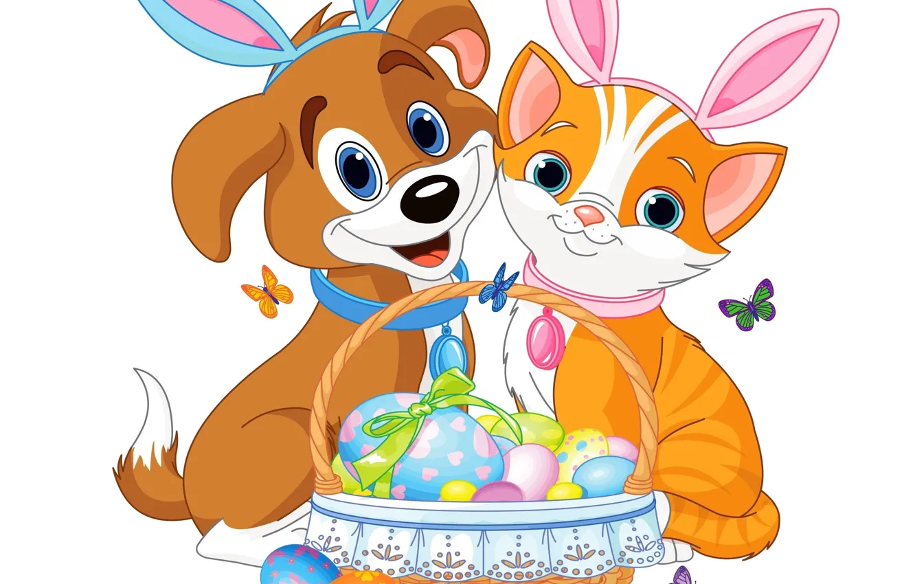 Photo wallpaper animals, background, eggs, Easter