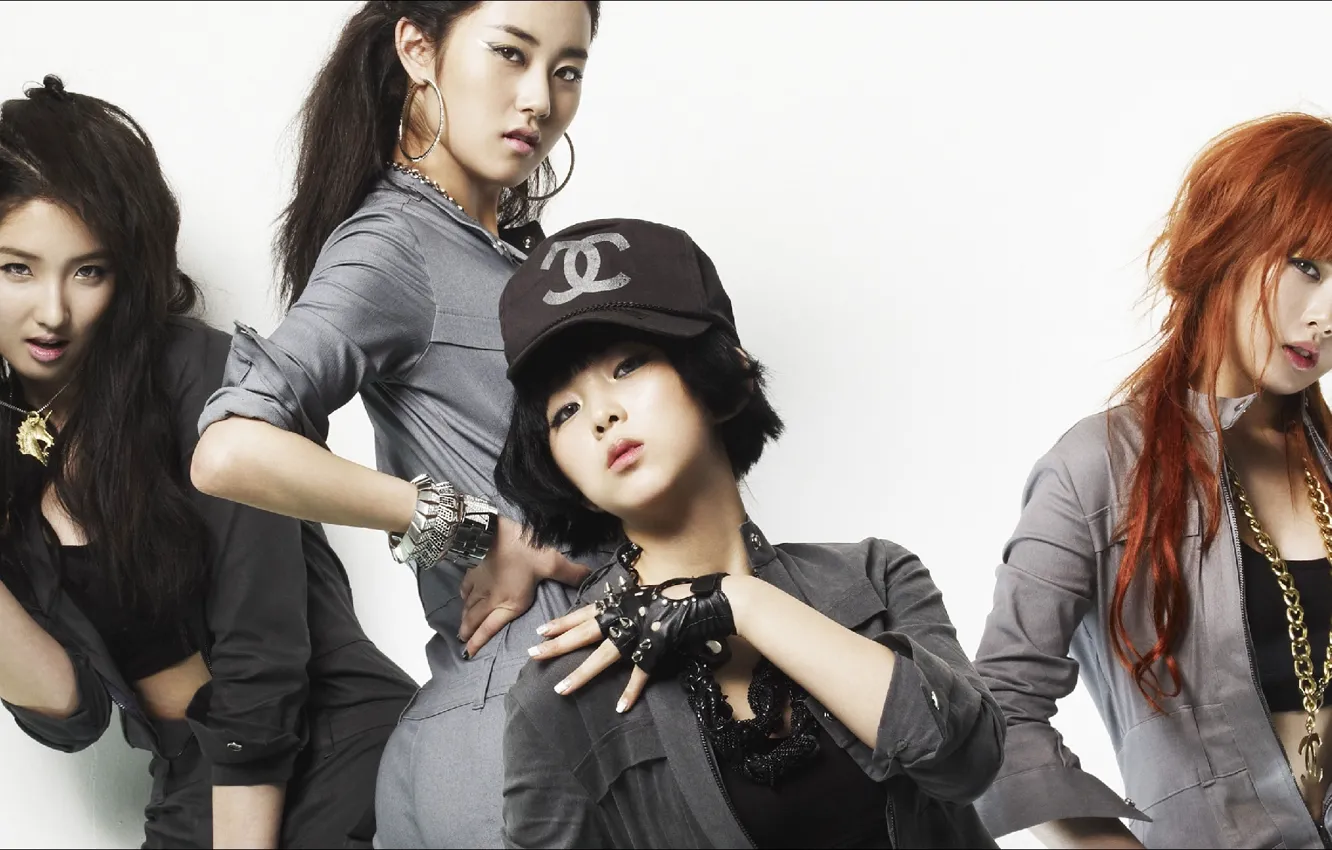 Photo wallpaper music, Girls, people, faces, 4Minute, K-pop