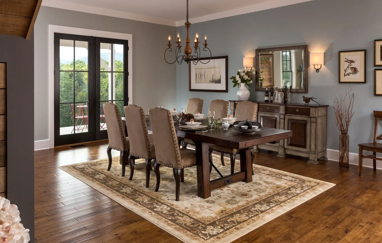 Photo wallpaper room, interior, dining room