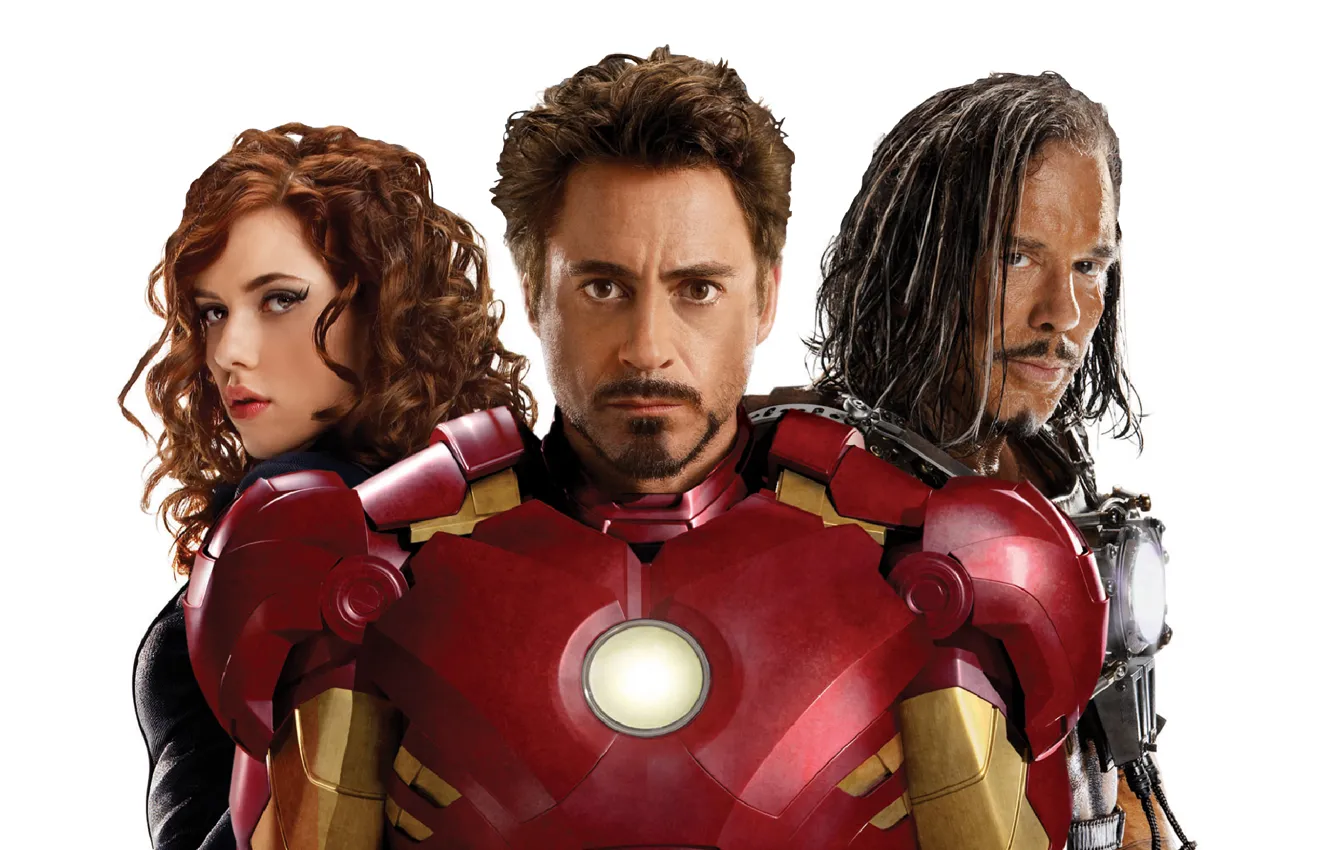 Photo wallpaper actress, Scarlett Johansson, actor, villain, Iron Man 2, Black Widow, Robert Downey Jr., boxer