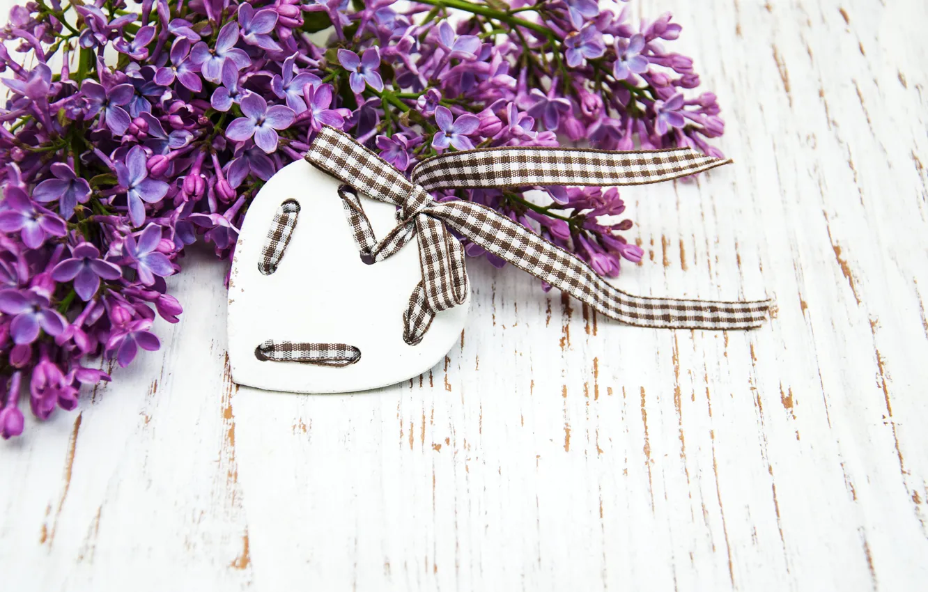 Photo wallpaper love, flowers, heart, love, heart, wood, flowers, lilac