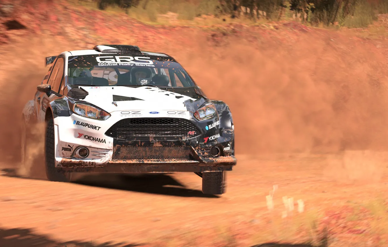 Photo wallpaper car, game, dust, race, speed, Dirt 4