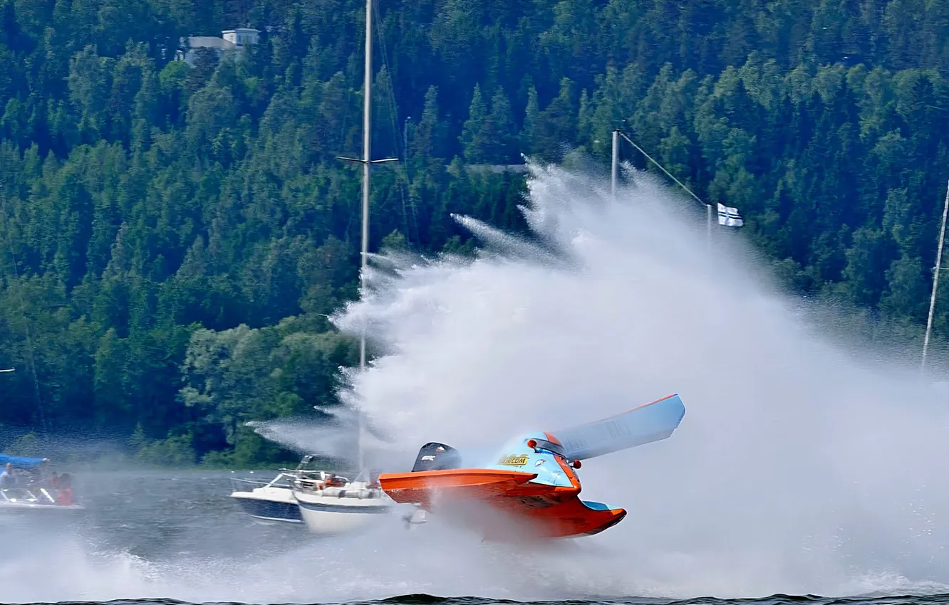 Photo wallpaper race, boat, speed
